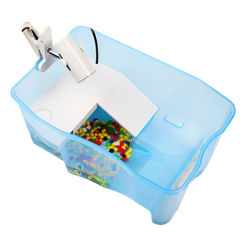 Turtle Tank with Drying Platform Water Pump Anti escape Fence
