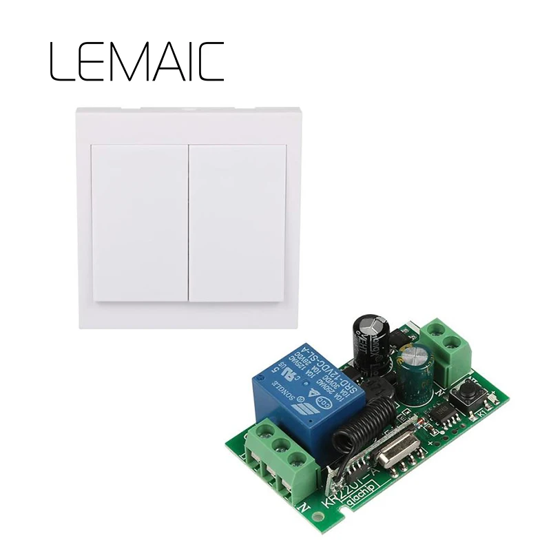 

LEMAIC 433Mhz Remote Control Switch 86 Wall Panel Transmitter and RF Receiver for AC 110V 220V Lamp Light Wireless Controller S4