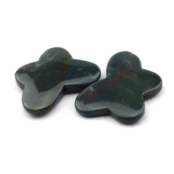 

butterfly shape natural bloodstone/heliotrope beads natural GEM stone beads DIY loose beads for jewelry making 1 piece wholesale