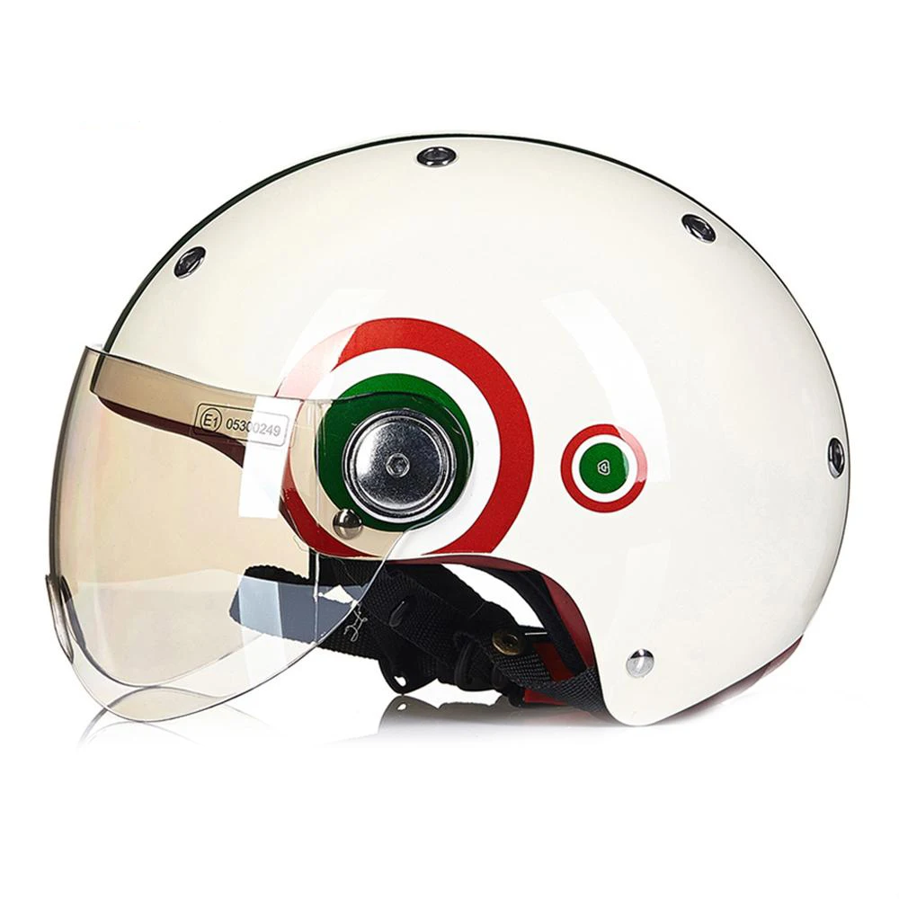 

BEON Motorcycle Helmet Moto Helmet Retro Vintage Biker Scooter Chopper Half Crash Motorbike Helmet Cafe Racer Men&Woman Vintage