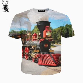 

YOJULY 3D Print Men's Women's Steam Engine Steam Train Casual O-neck Harajuku T-shirt Summer Tshirt Streetwear Hipster A519