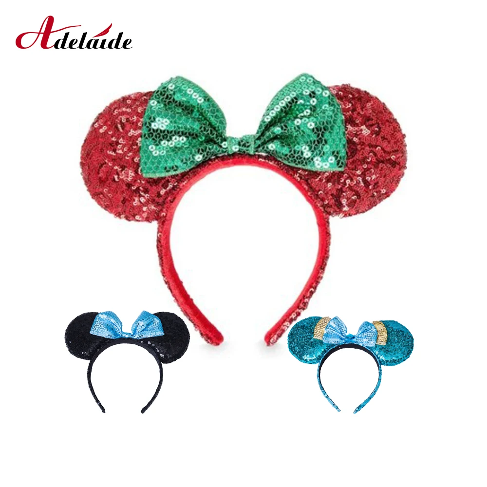

Sequined Bow Headband Lovely Mickey Mouse Ears Butterfly Hairband Party Sequin Headband Hair Band Bow Princess Hair Accessories
