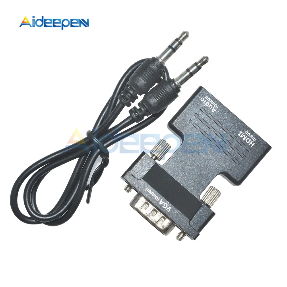 

1080P HDMI to VGA Adapter Digital To Analog Audio Video Converter for PC Laptop TV Box Projector With Audio Cable