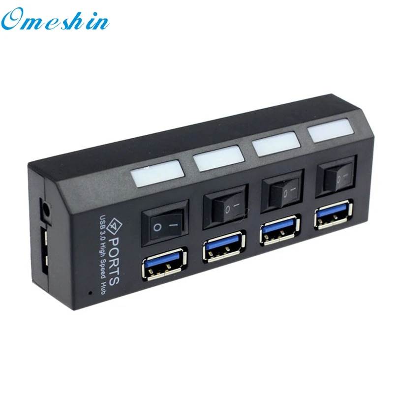

OMESHIN SimpleStone 4 Ports USB 3.0 HUB With On/Off Switch Power Adapter For Desktop Laptop EU 60315