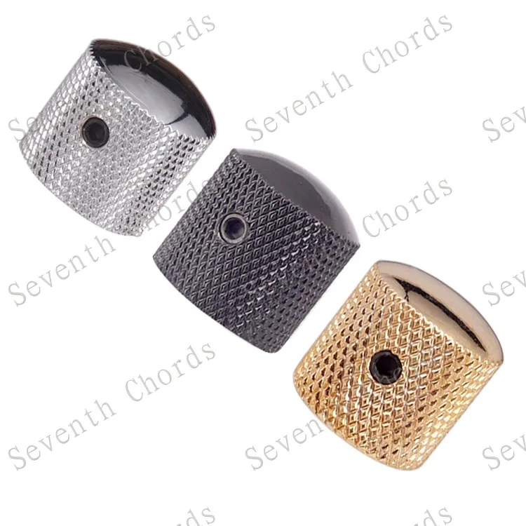 Bass Knob Clipping Indicator Metal Dome Tone Guitar Bass Knob 3 Pcs