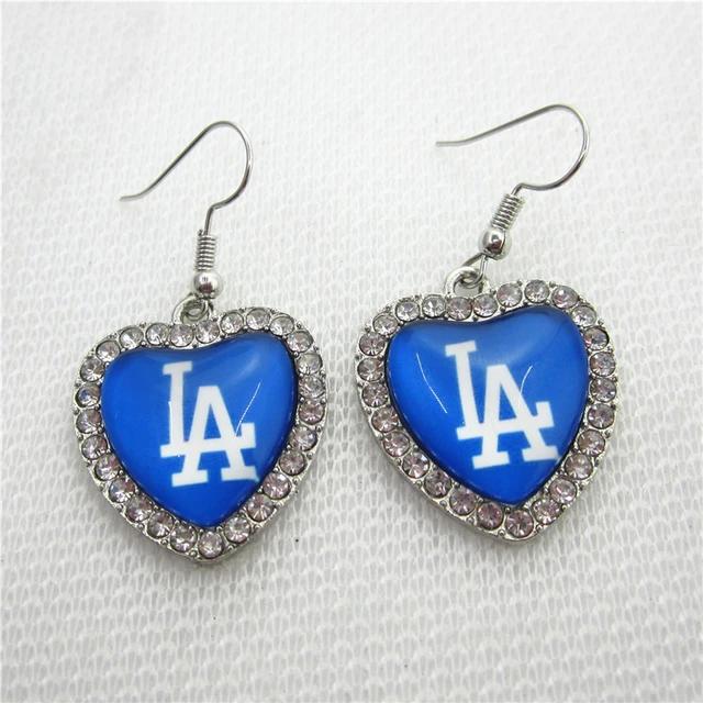 6pair Lot Crystal Heart Los Angeles Dodgers Earring Us Sports 6pair Lot Crystal Heart Los Angeles Dodgers Earring Us Sports Earrings Baseball Charms Jewelry