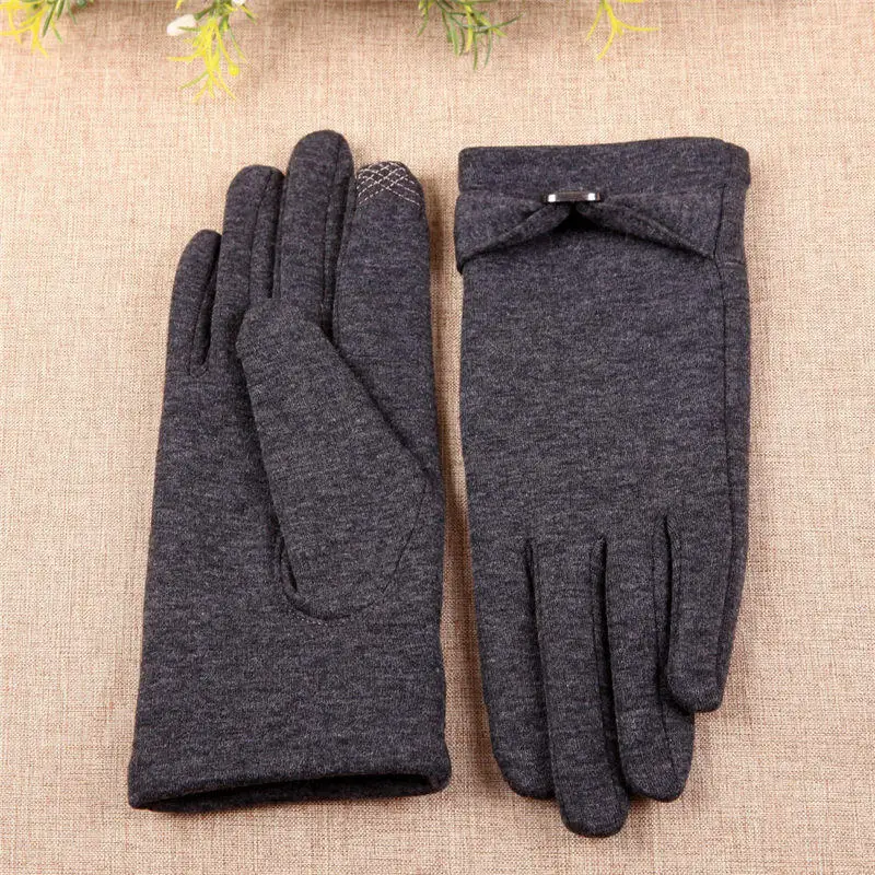 Перчатки женские зимние теплые перчатки для вождения плюс бархат Сенсорный экран холодная тонкая секция относится к не падающим бархатные перчатки BL013N1 - Цвет: BL013 Dark Grey