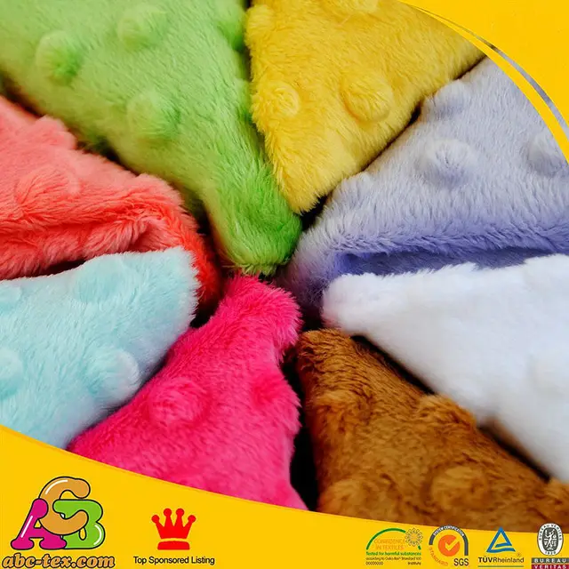 Minky Fleece Fabric Tissue, 31 Colors Fur Fabrics Solid Short Hair