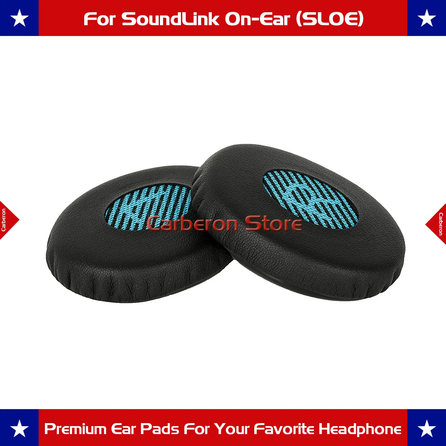 Carberon Сменные амбушюры для Bose SoundLink On-Ear(OE)/SoundTrue On-Ear(OE)/On-Ear 2(OE2) наушники(Blue LR