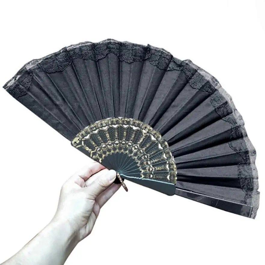 Buy Folding Hand Held Fans Chinese Style Lace Hand