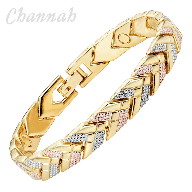 Channah 2017 Bracelet Pour Les Femmes 3-Tone Couleur Bracelet Magnétique Flèche Bracelet Dames De Mode Bijoux Cadeau Charme