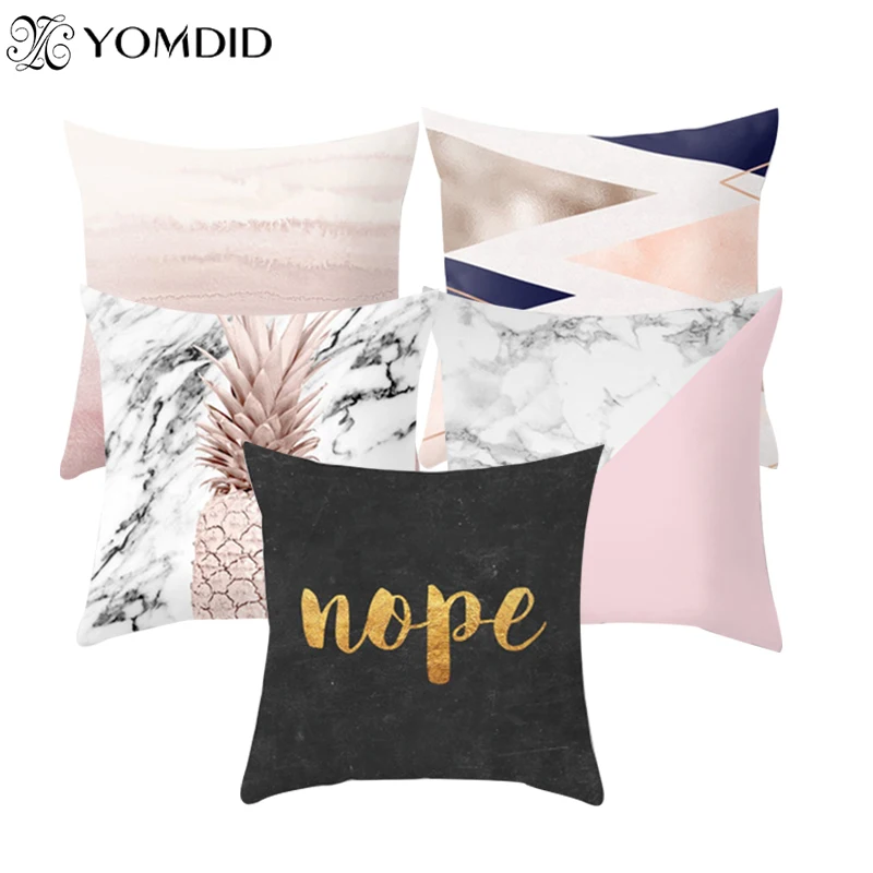 

Nordic Polyester Peachskin Pillowcase Geometric Pattern Cushion Cover Home Sofa Seat Chair Decor Printed Pillowcases Wholesale