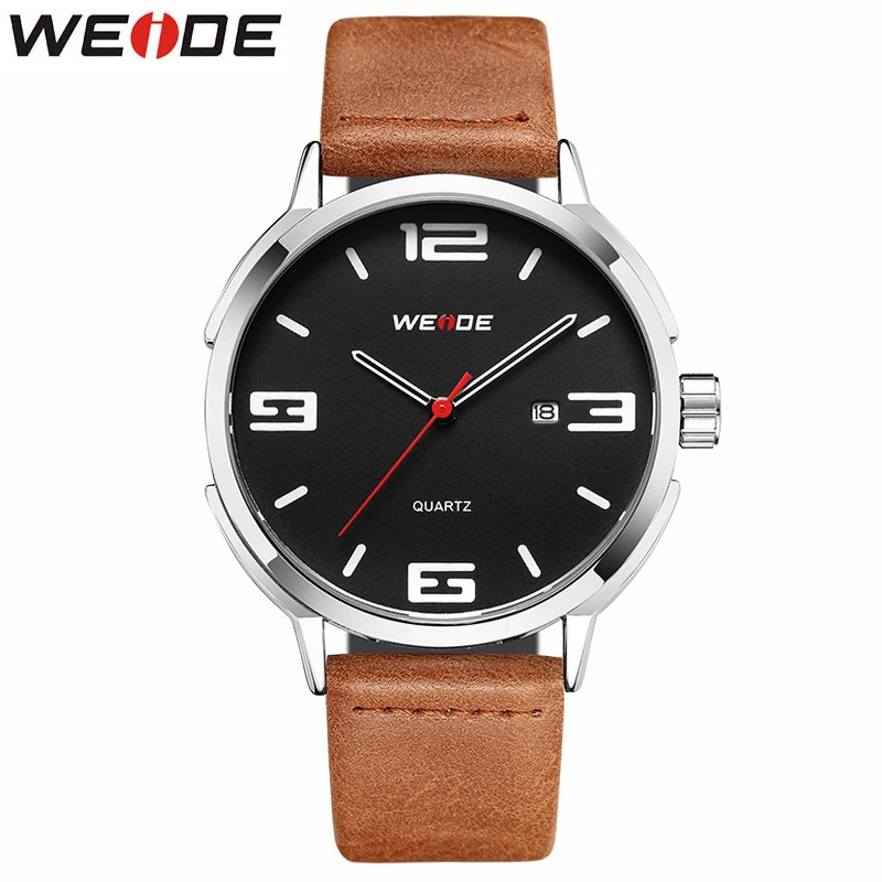 

WEIDE Men's Casual Sport Quartz Watch Mens Watches Top Brand Luxury Quartz-Watch Leather Strap Military Watch Wrist Male Clock