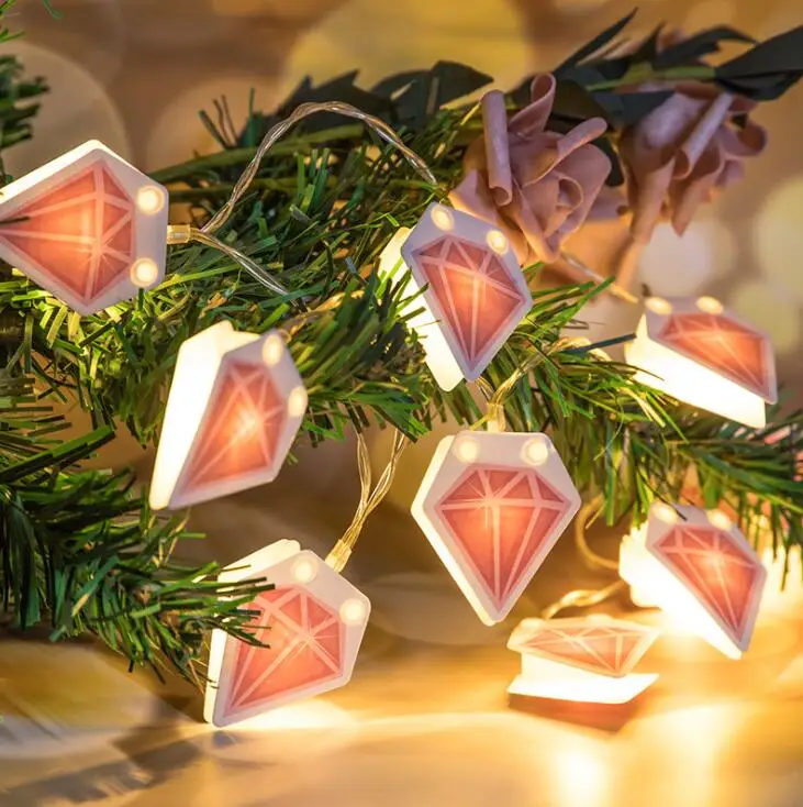 

Light String LED Diamond Battery Lamp Romantic Address Proposal Colorful Lamp Room Decoration