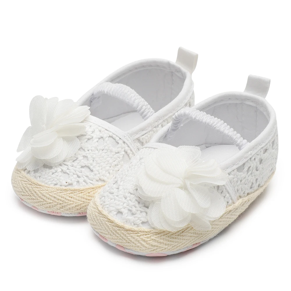 

Cute Infant Kids Baby Girls Knit Flower Soft Bottom Shoes Baby Shoes Baby Girl Shoes Newborn Non-Slip Cotton First Walker 0-18 M