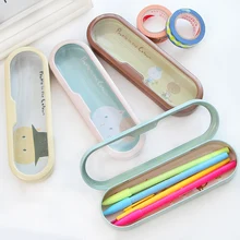 Hot selling Creative metal windowed stationery box multifunctional iron pencil case