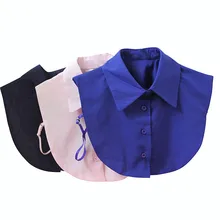 Женский свитер Половина Рубашка галстук полые кружева цветок шифон шеи накладной воротник с отворотом Питер Пэн жемчуг съемный ложный воротник Топы