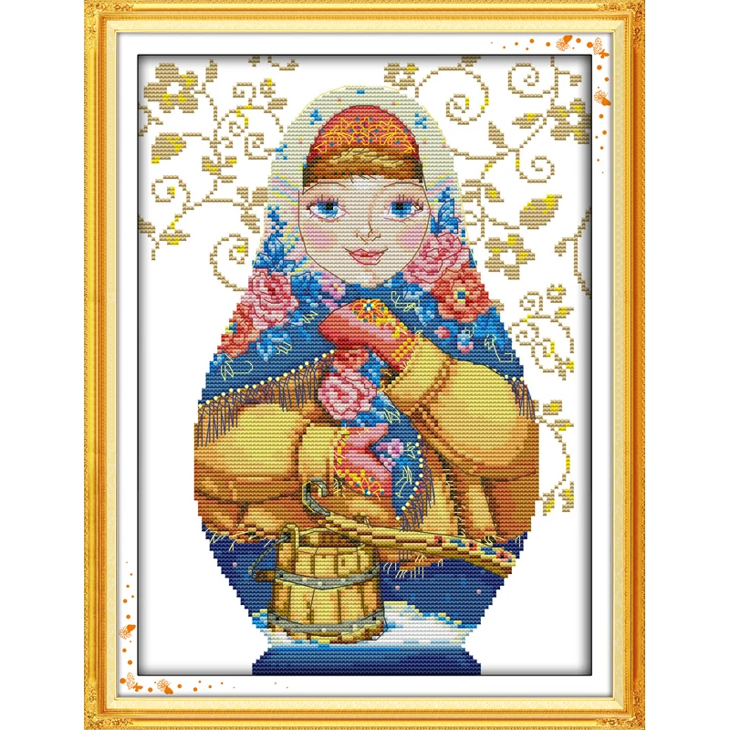 Вечная любовь Рождество русская кукла экологический хлопок китайский вышивка крестом наборы Счетный 11CT 14CT магазин продвижение продаж