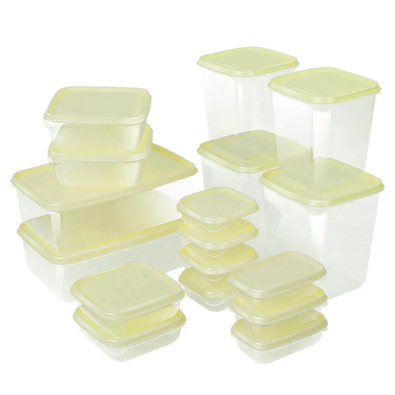 1 set of 17 PCS Kitchen Storage Box Sealing Food Preservation Plastic Fresh Pot Container Storage Boxes #3m18 (3)