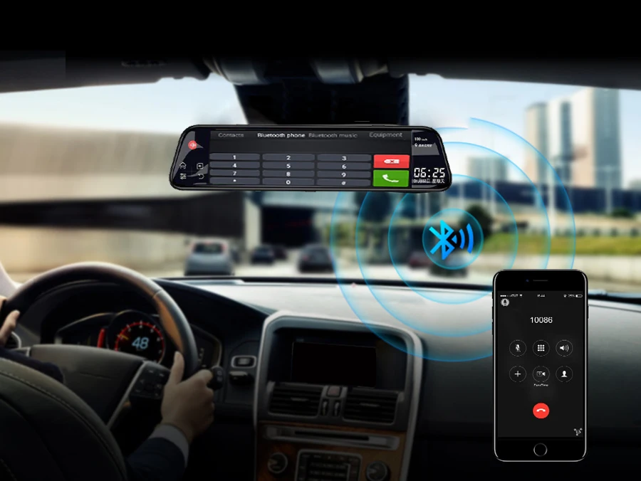 WHEXUNE 12 дюймов 4G Автомобильные видеорегистраторы ADAS Android 8,1 Dash Cam камера gps навигация FHD 1080P двойной объектив видео регистратор Dashcam