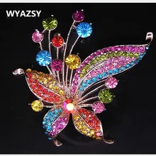 Classic Luxury Women Jewelry Colorful butterfly Brooches Crystal flower Kerchief Shawl Scarves Scarf buckle clips Accessories