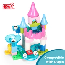 Funlock Duplo Marble Run Plastic Slide 43P Blocks Crystal Snowice Building Toys for Children funlock duplo marble run plastic slide 43p blocks crystal snowice building toys for children