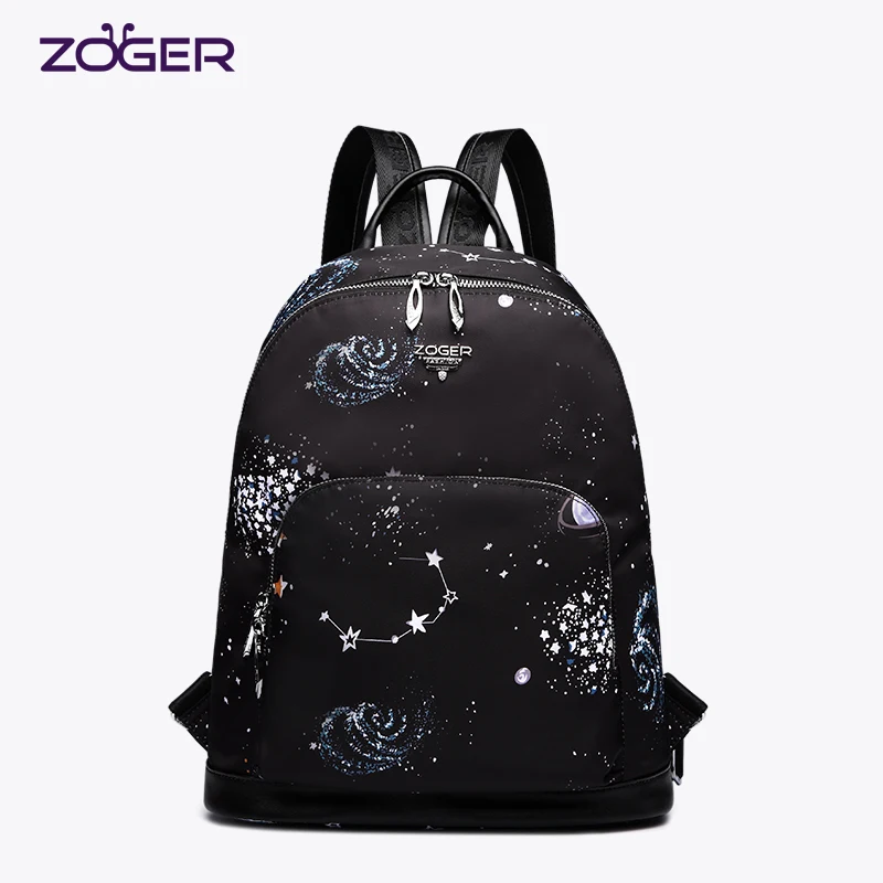 

Zoger new female backpack tide Oxford cloth canvas women's backpack wild large capacity anti-theft lady travel bag
