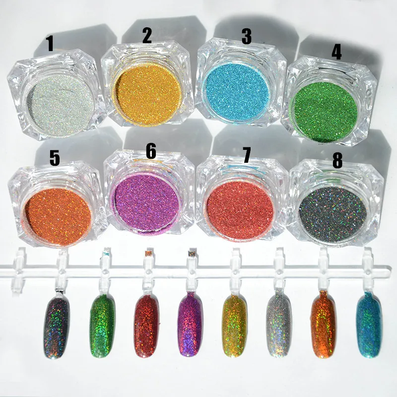 1 5g 1 Box Hot Sale Holographic font b Glitter b font Laser Powder Nail font