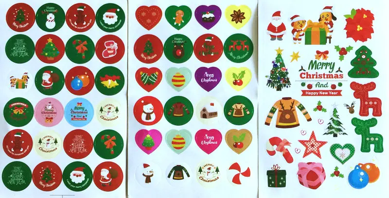 9 sheets 160 stickers lot xmas paper sticker decorative label kids