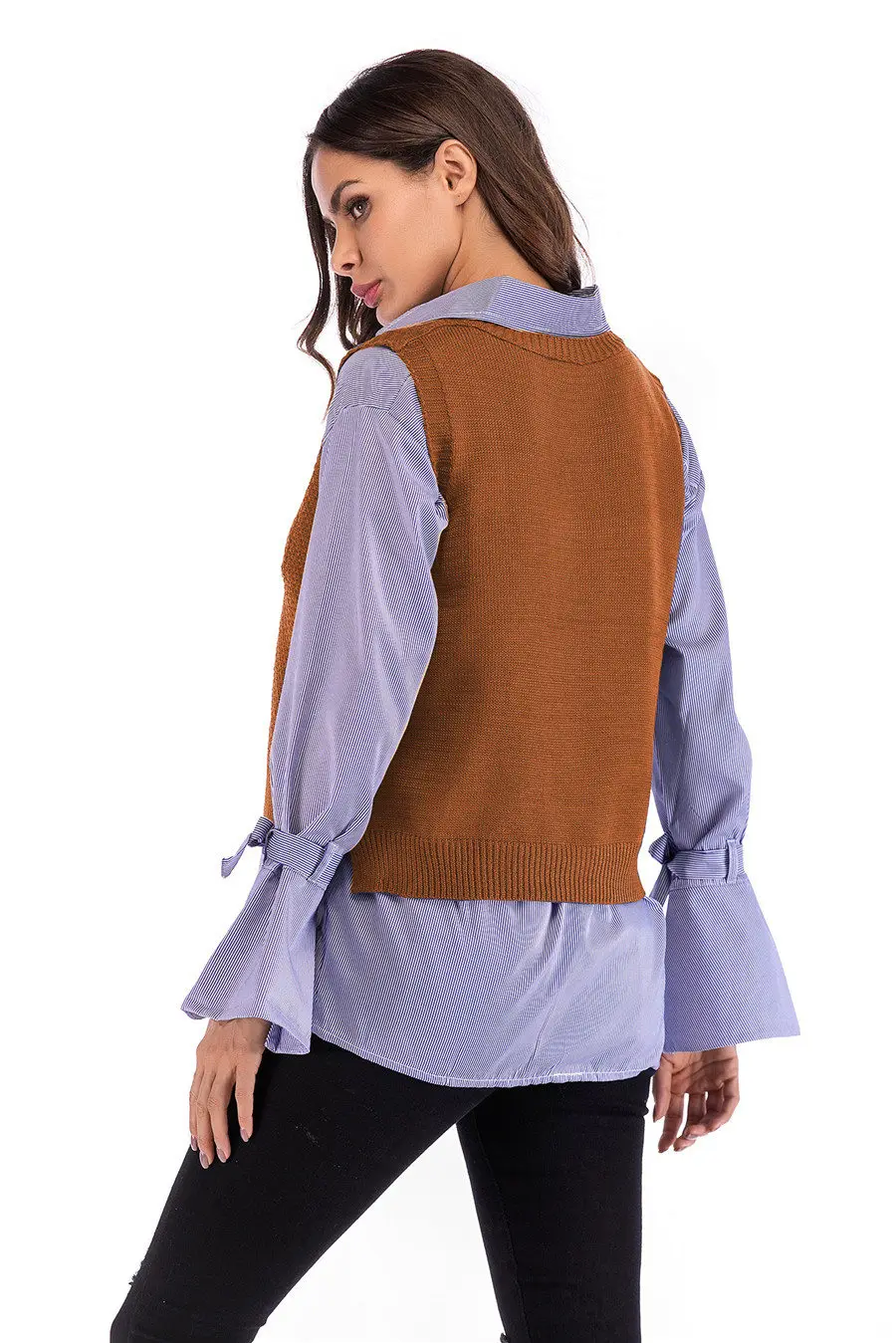 Gladiolus 2018 Fashion Knitwear Autumn Winter Sweater Women Sleeveless V-Neck Loose Knitted Waistcoat Women Vest Short Sweaters (19)