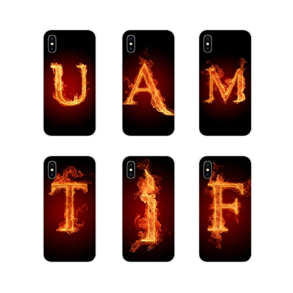 

For Xiaomi Redmi 4A S2 Note 3 3S 4 4X 5 Plus 6 7 6A Pro Pocophone F1 Accessories Phone Cases Covers Letters On Fire Art Black