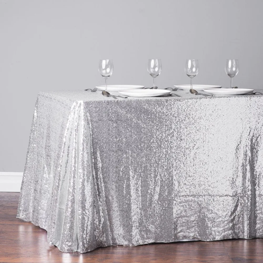 Buy 1pcs Square Sequin Tablecloth Gold/Silver