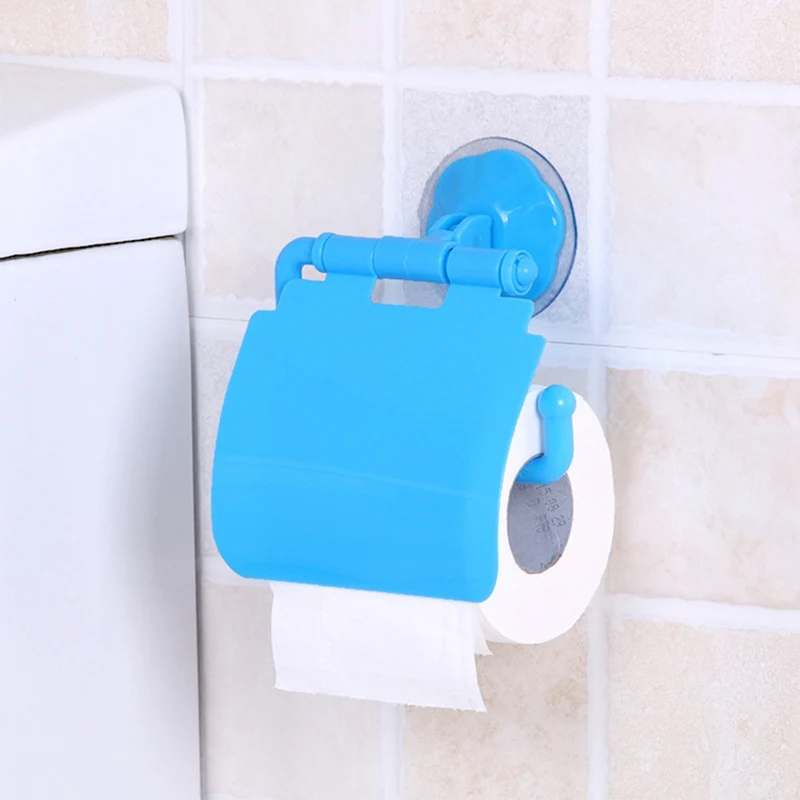 

Wall Mounted Plastic Suction Cup Seamless Bathroom Toilet Paper Roll Paper Barrel Rack Bathroom Accessories Toilet Paper Holder