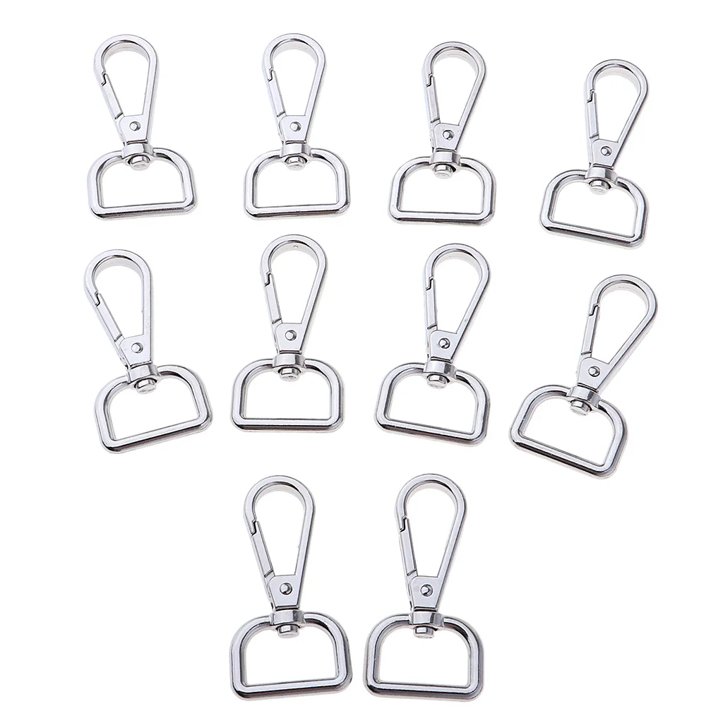 MagiDeal 10Pcs Alloy Swivel Clasps Snap Keychain Ring Hook Clip Key Holder for Men and Women for KeysLanyards