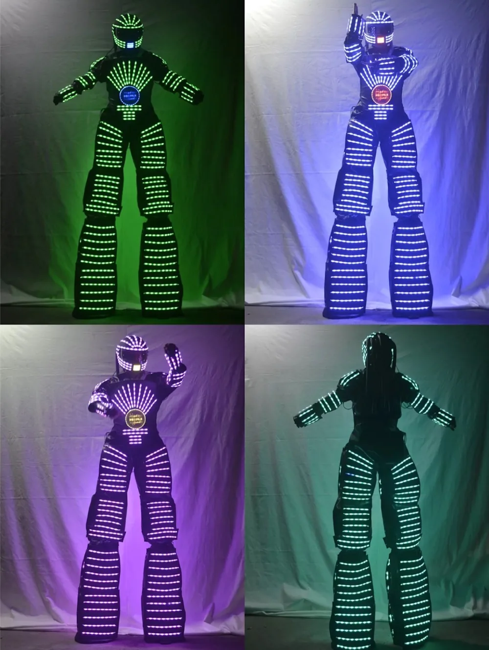 

Double LED Robot Costumes LED Lights Luminous Stage Dance Performance Show Dress for Night Club