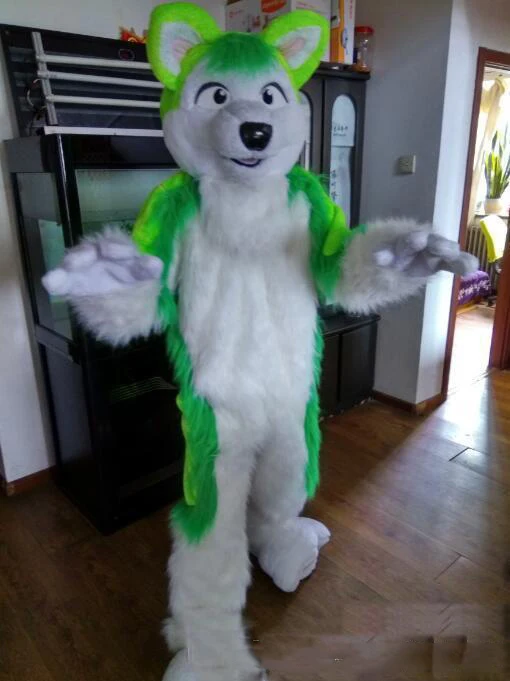 

High quality hot Green Wolf Mascot Costume Adult Size Cute Wolf Carnival Party Mascotte Suit Kit