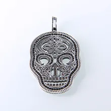 Thomas Estilo Zirconia Negro Esqueleto Colgante de Collar, Joyería de Los Hombres Frescos de Moda Europea de Alta Calidad Cráneo Valiente y Coraje