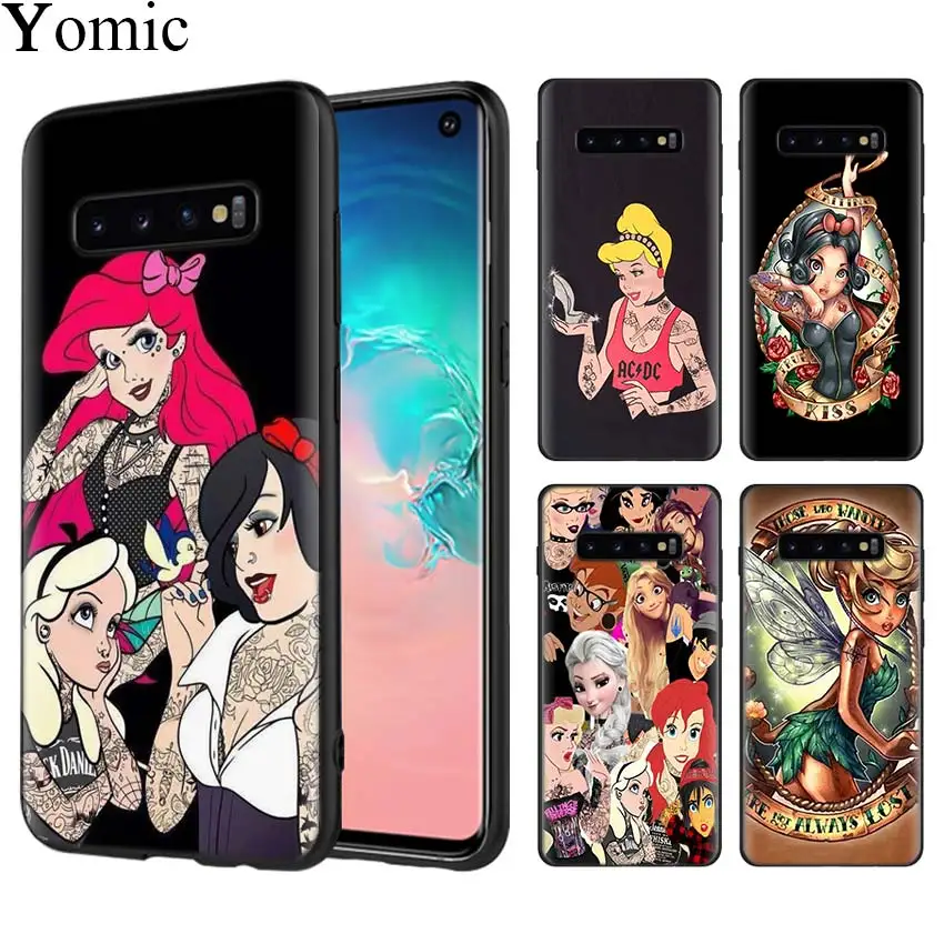 

Tattoo Alice Ariel Mermaid Princess Cases for Samsung Galaxy S10 S10e S7 S8 S9 S10 Plus S7edge Note 9 8 10 Plus Soft Cover Capa