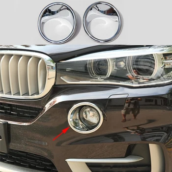 

2PCS Chrome ABS Front Fog Light Lamp Cover Ring Decor Trim For BMW X5 F15 F85 2014-2017