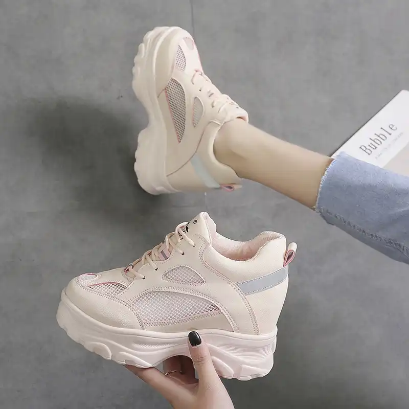 platform heel sneakers