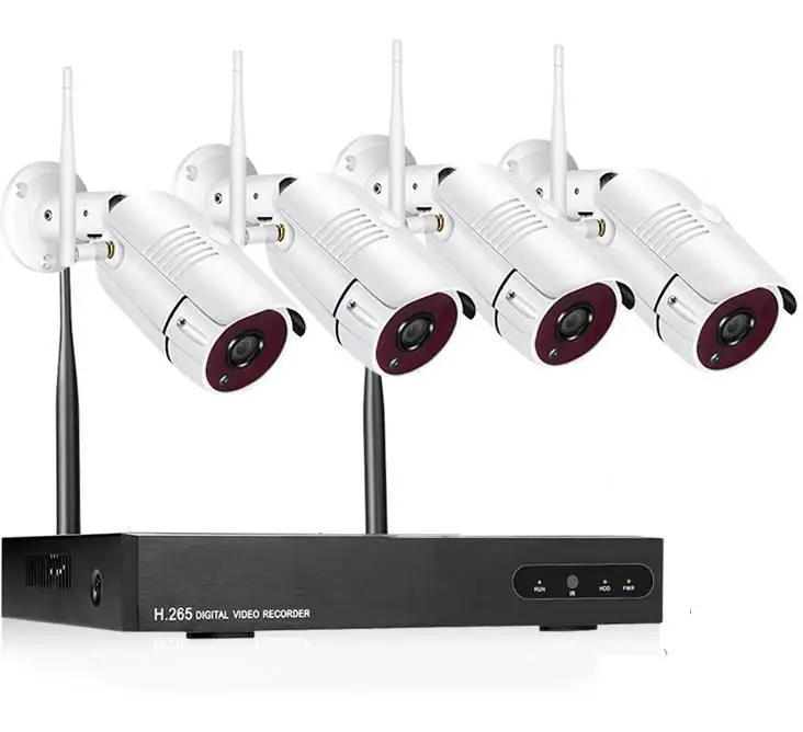 4ch 5MP wifi NVR CCTV система с 4 шт. 4MP ip камеры автоматическим совпадением кода