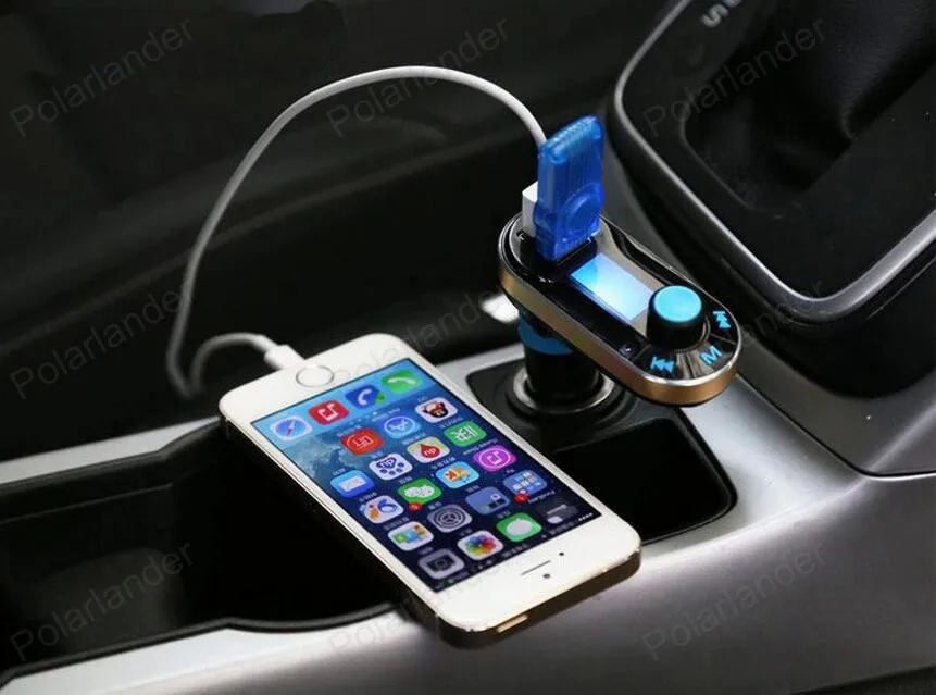 Смартфон BluetoothMP3 плеер Handsfree Car Kit Dual USB Зарядное устройство fm-передатчик громкой связи с микро-SD/TF Card Reader устройство чтения карт