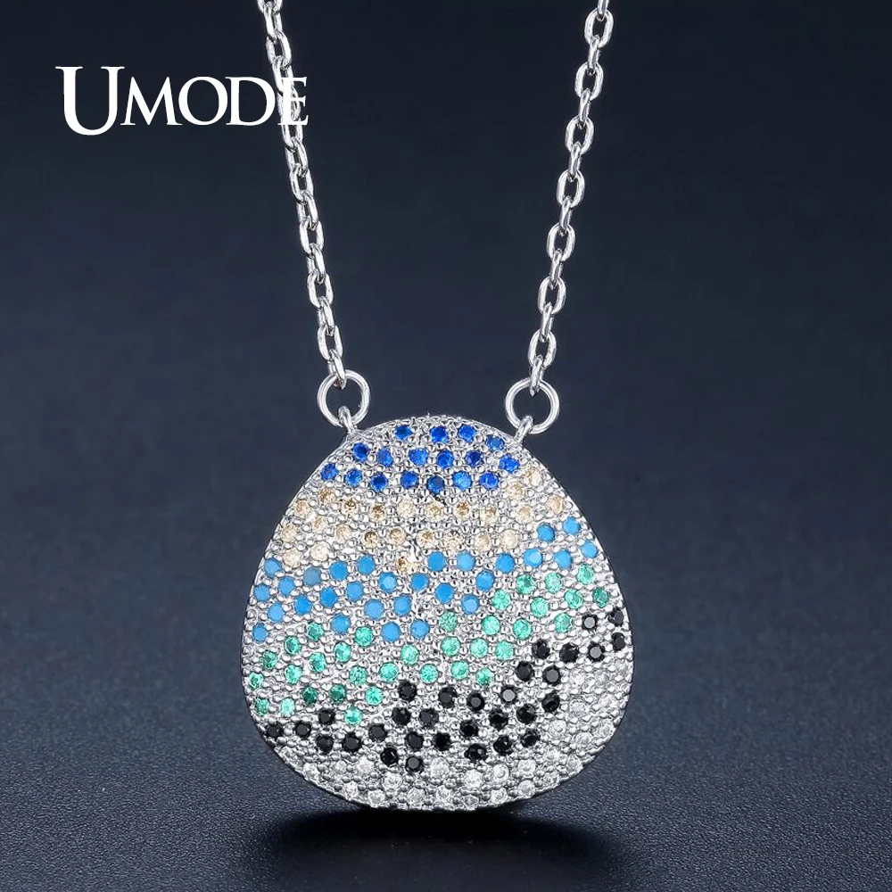

UMODE New Trendy Colorful Austrian Rhinestone Link Chain Pendant Necklace for Women Fashion Jewelry Collier Bijoux Femme UN0272B