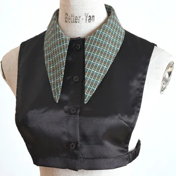 

Detachable Fake false Collars Winter ladies blue striped Shirt Fake Collar Tie Heavy Bird Embroidery Crystal Sewing Detachable