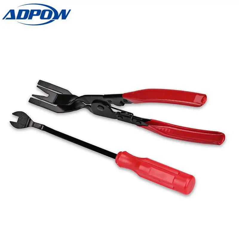 

2pcs/Set Car Door Panel Nail Puller Fastener Trim Panel Clip Pliers Auto Car Door Card Panel Trim Clip Removal Remove
