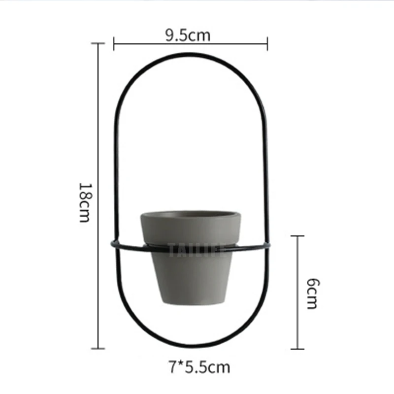 Скандинавском стиле грубая гончарная керамика Золотая железная ваза настенная вешалка цветочный горшок для дома Свадебные украшения, аксессуары для цветочных растений - Цвет: Black B