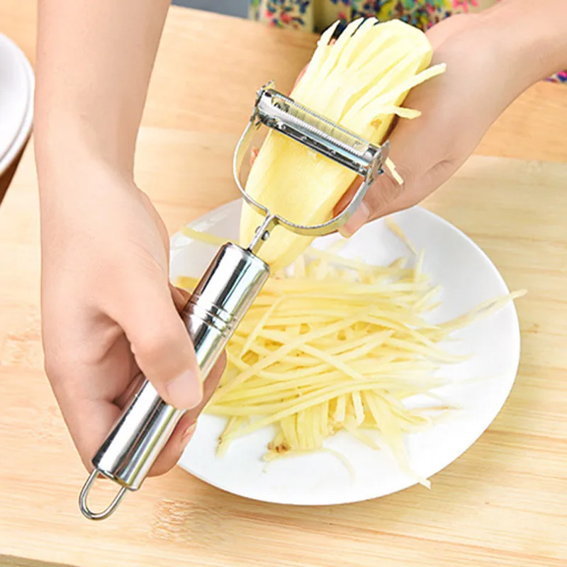 

New 2 in 1 Stainless Steel Vegetable Carrot Potato Peeler Grater Slicer Cutter Gadget Tool E2S