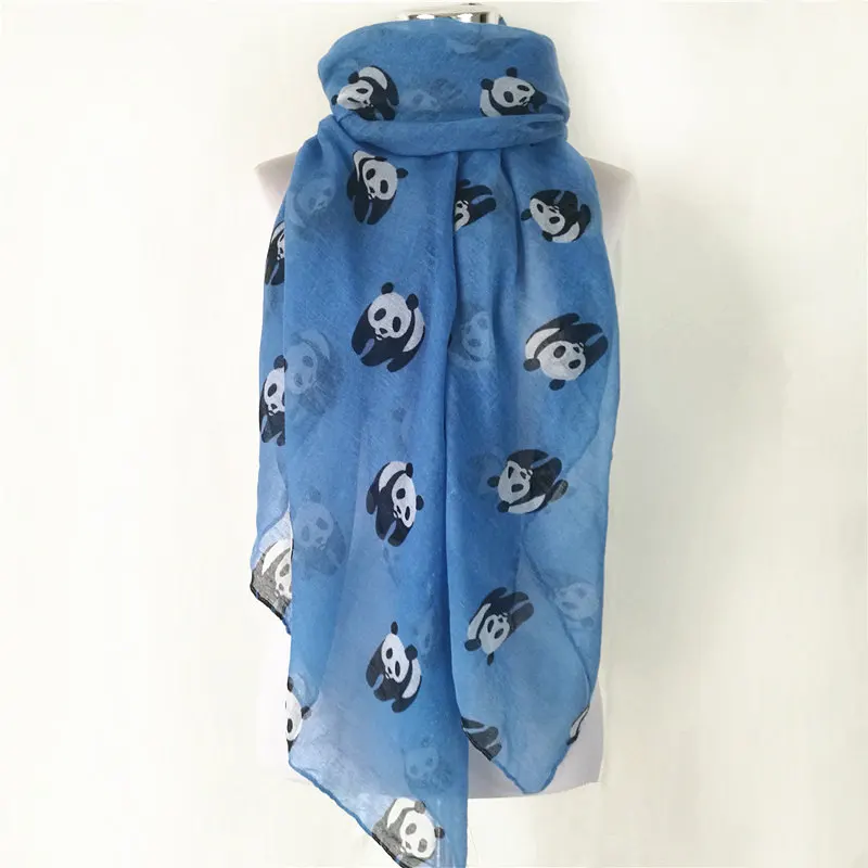 2019 с принтом панды шарф для женщин животного шарфы горячая Распродажа длинные хиджаб Бандана шейный платок