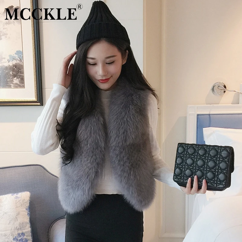 

Women's Faux Fur Sleeveless Short Vest Plus Size XXXL Solid Fluffy Fox Fur Soft Waistcoat Coat Female 2019 Spring Autumn Outwear