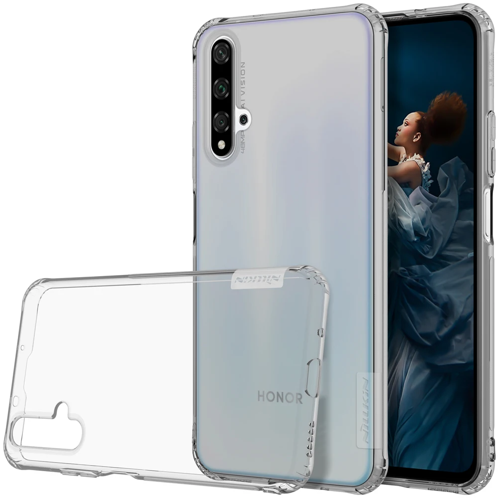 TPU чехол для huawei Honor 20 Pro 20S Nova 5T корпус Nillkin натуральный прозрачный мягкий Кремний Мягкий чехол huawei Honor 20 чехол - Цвет: Grey